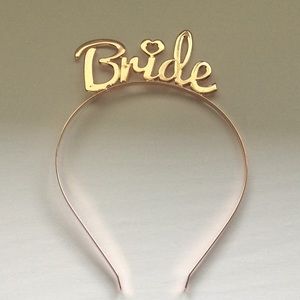 Rose gold BRIDE headband (metal)